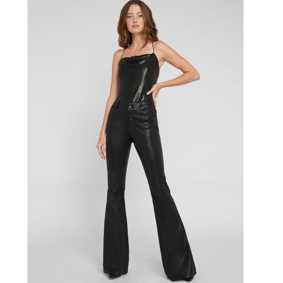 Alice + Olivia Pants - Alice & Olivia Leather Bell Bottom Pants